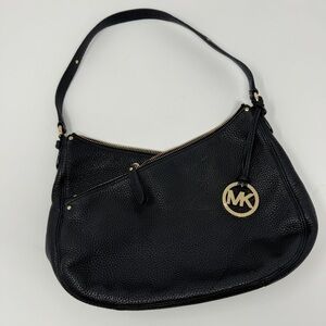 Michael Kors Black Leather Shoulder Purse